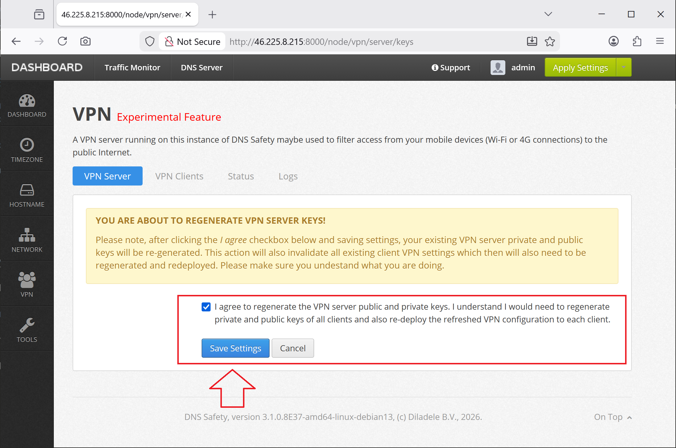 Regenerate Server Keys