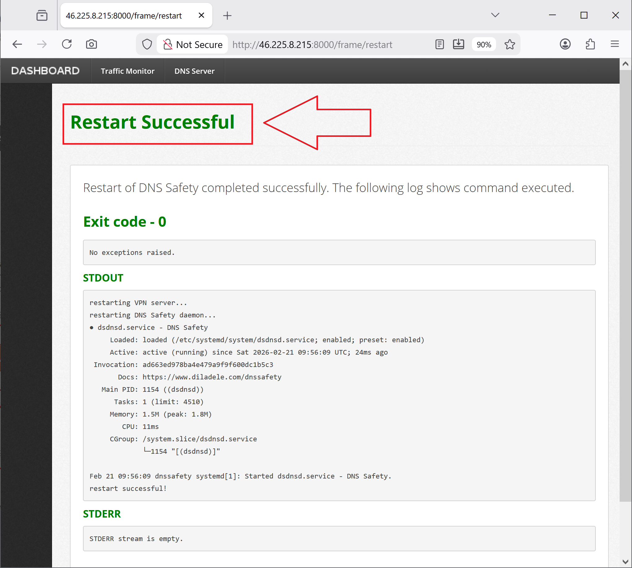Save and Restart Successful