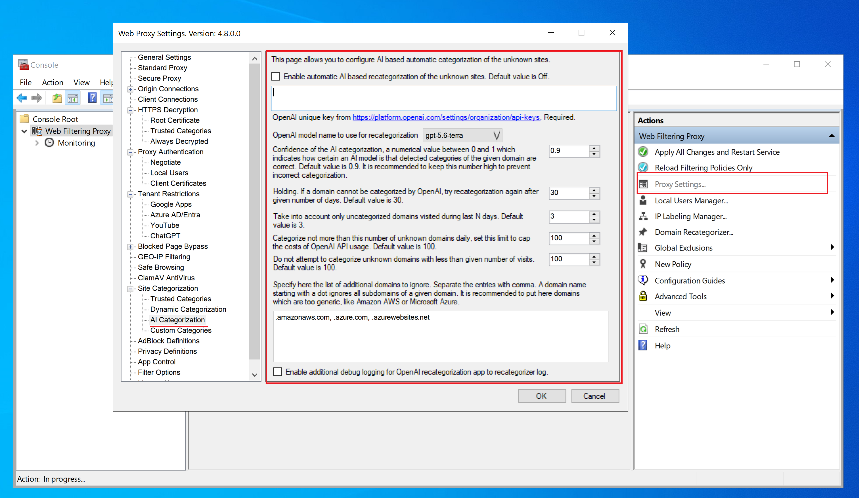 AI Categories Settings