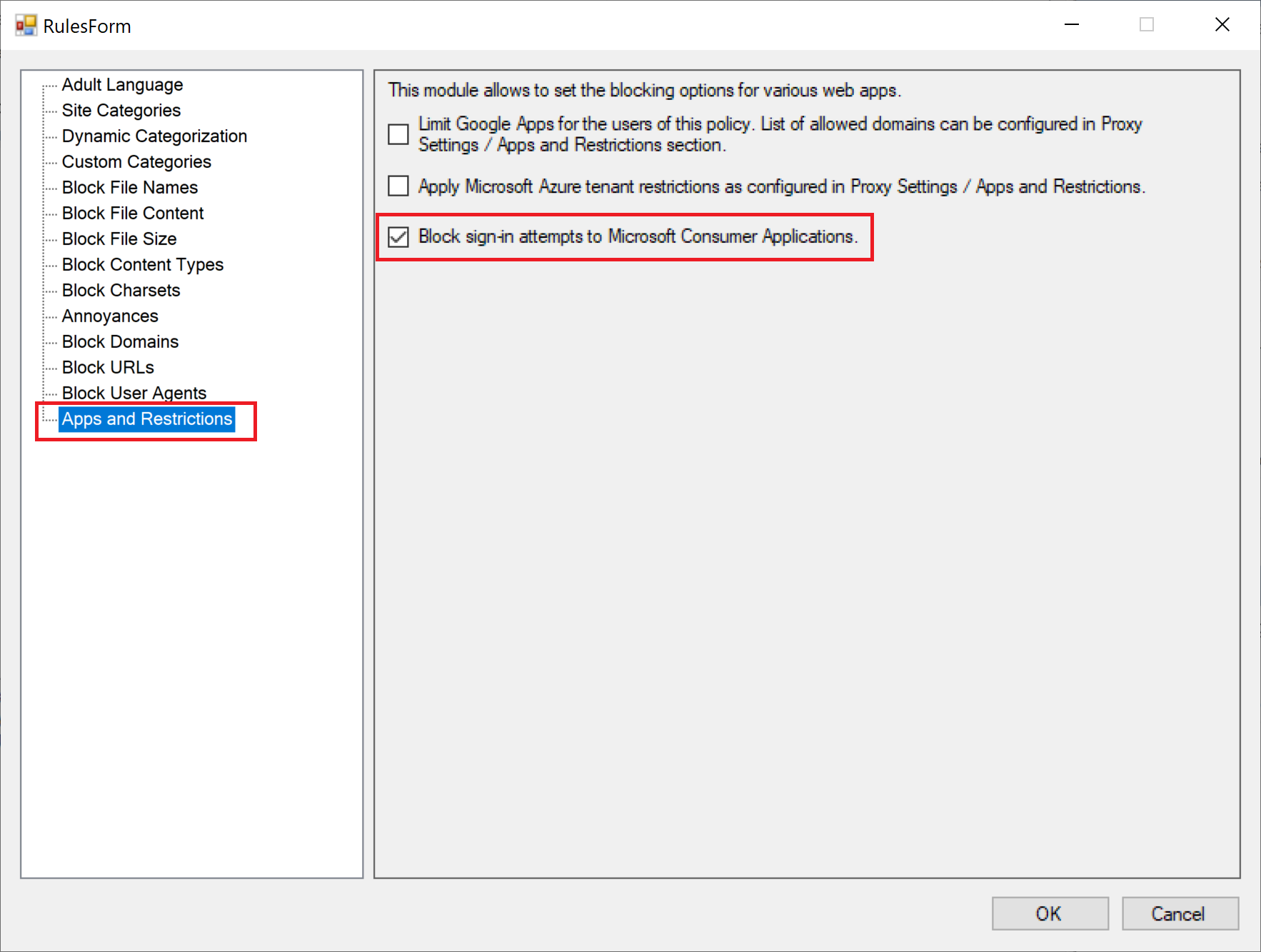 Block Microsoft Consumer Accounts