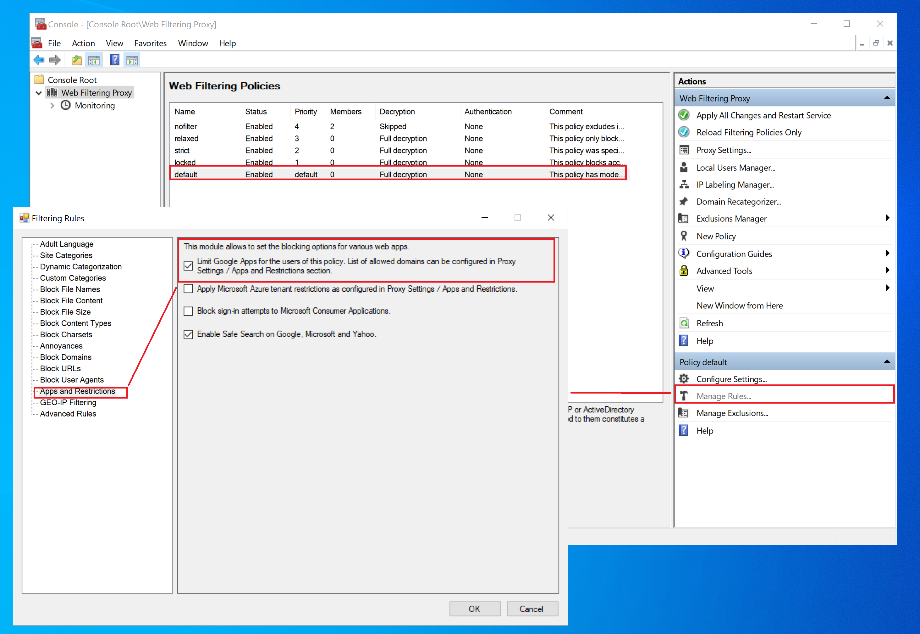 Restrict Consumer Google Accounts Policy