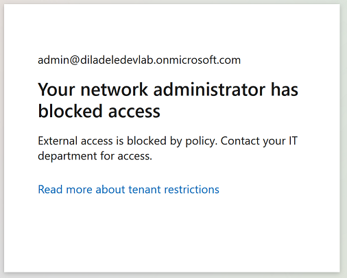 Tenant Restricted Message