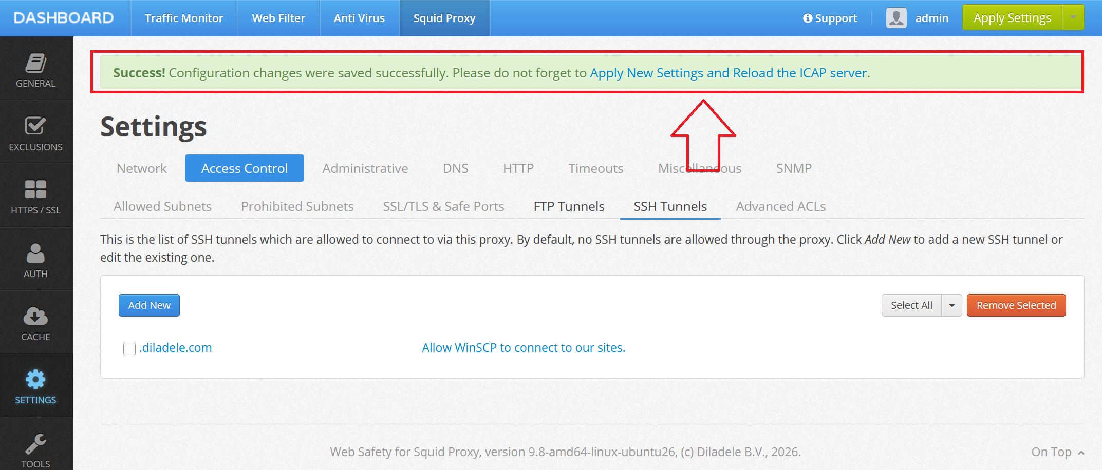 Save and Restart after Adding FTP Server