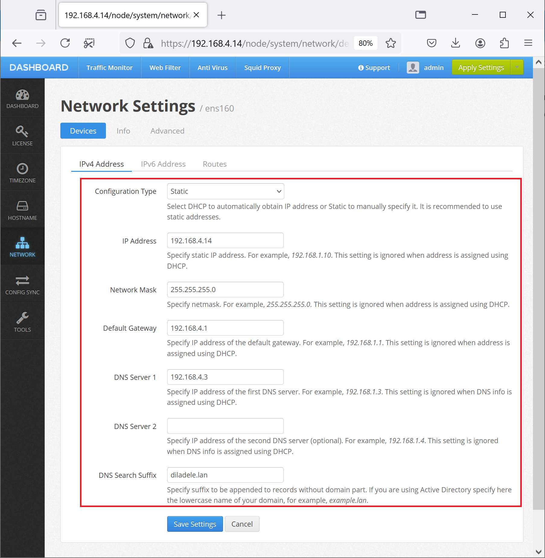 Static IP Step 1