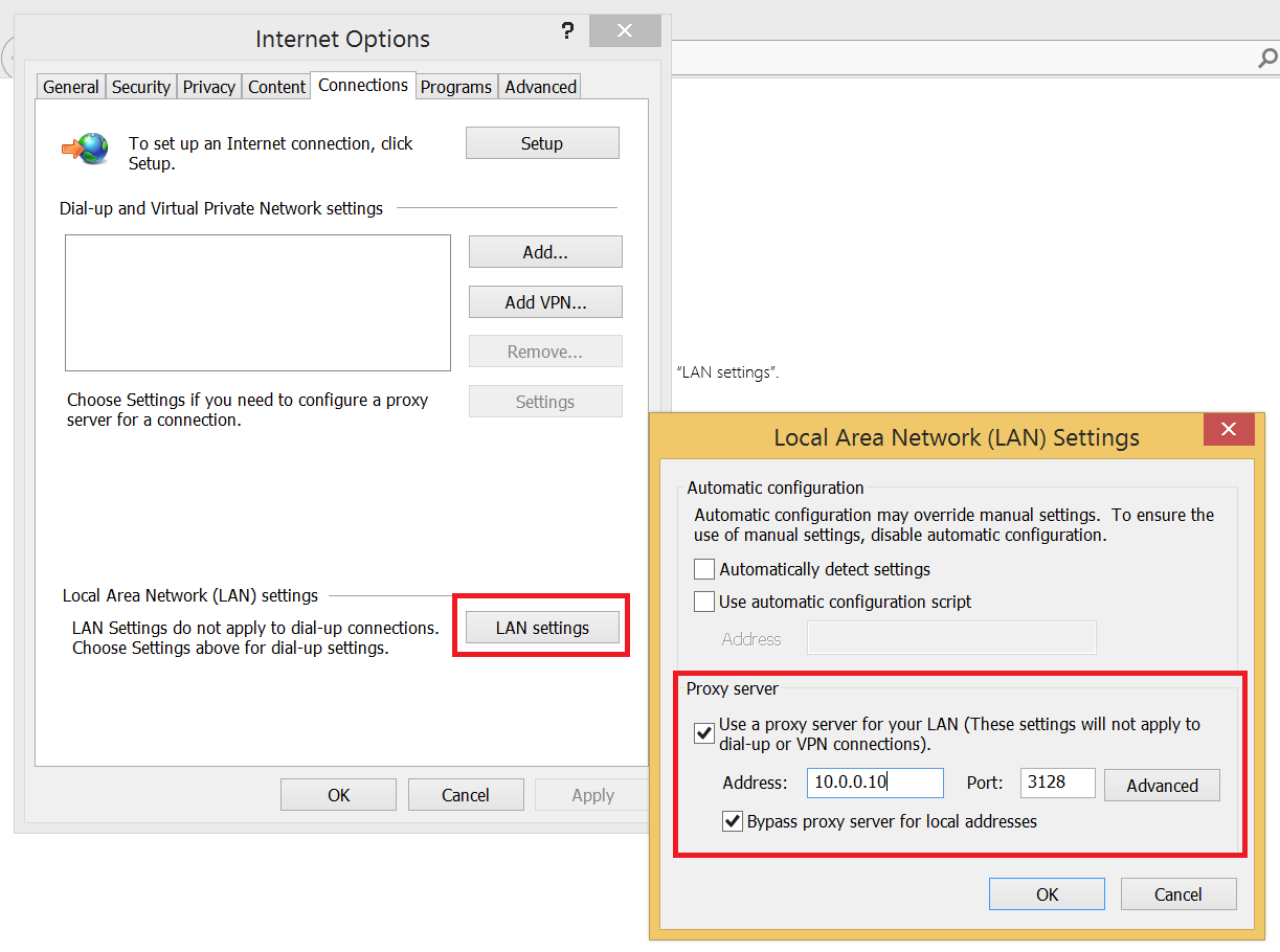 Browser Proxy Settings