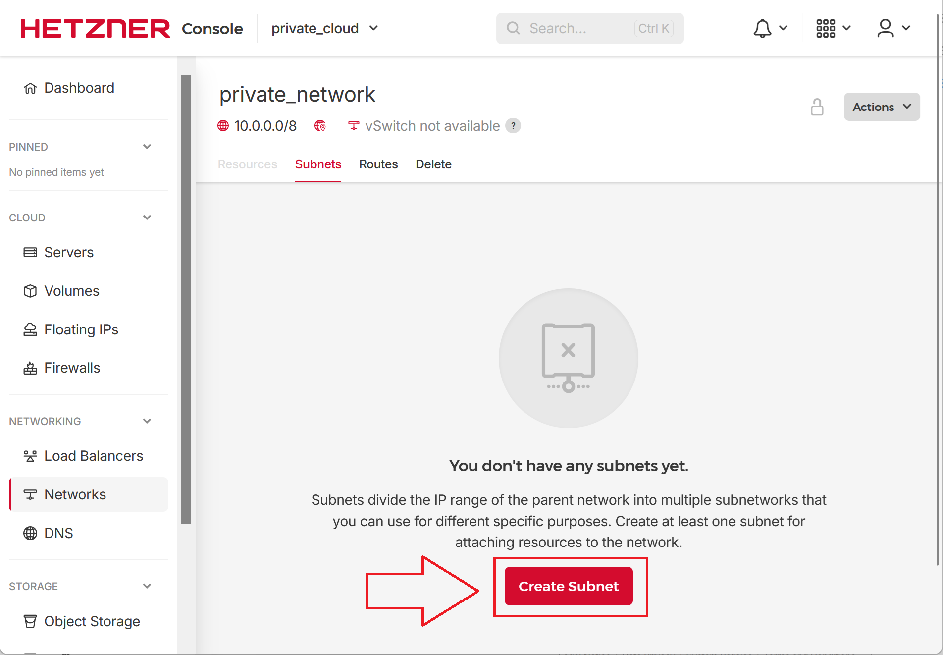Create Cloud Subnet