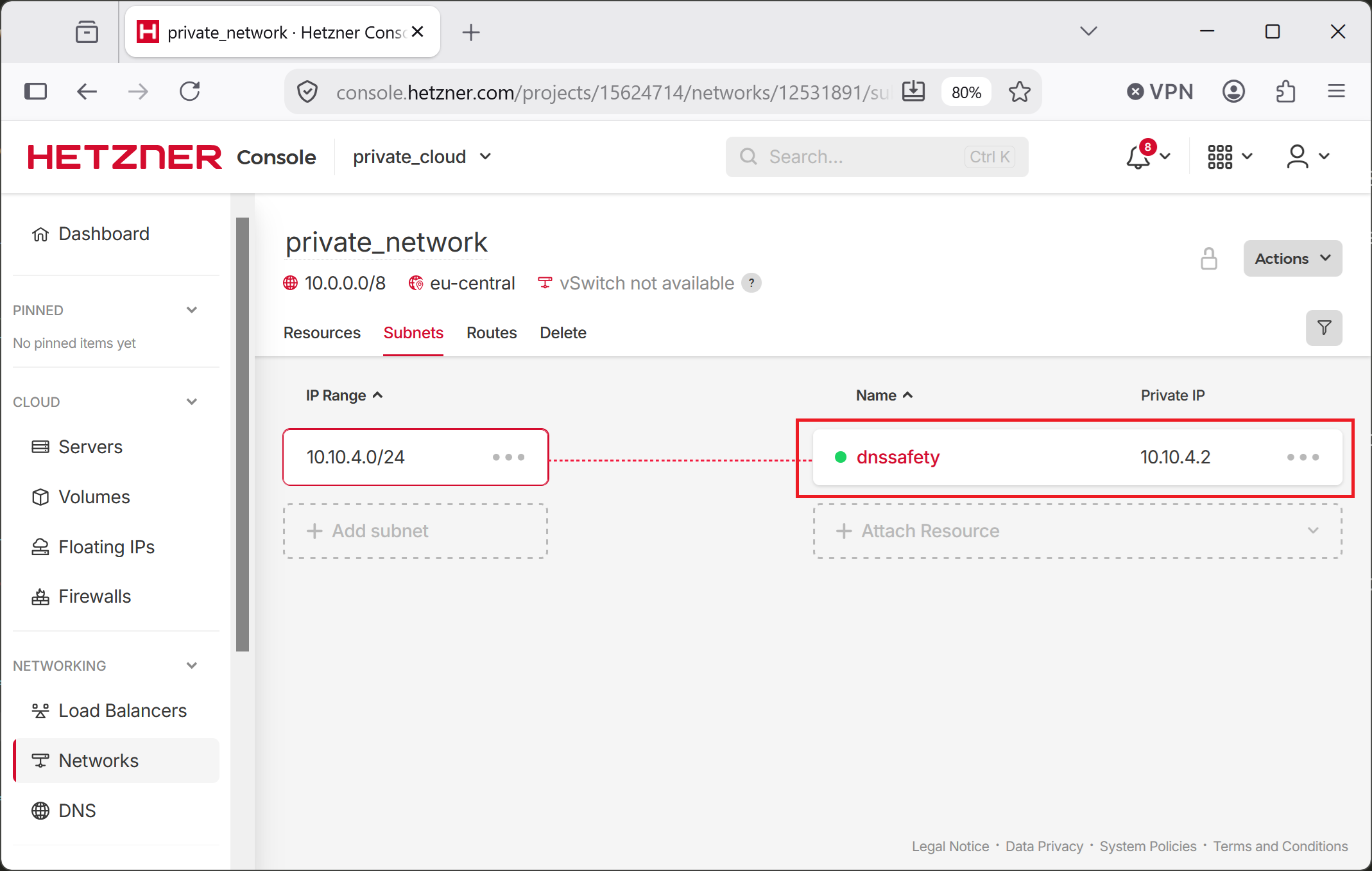 DNS Safety IP Configured