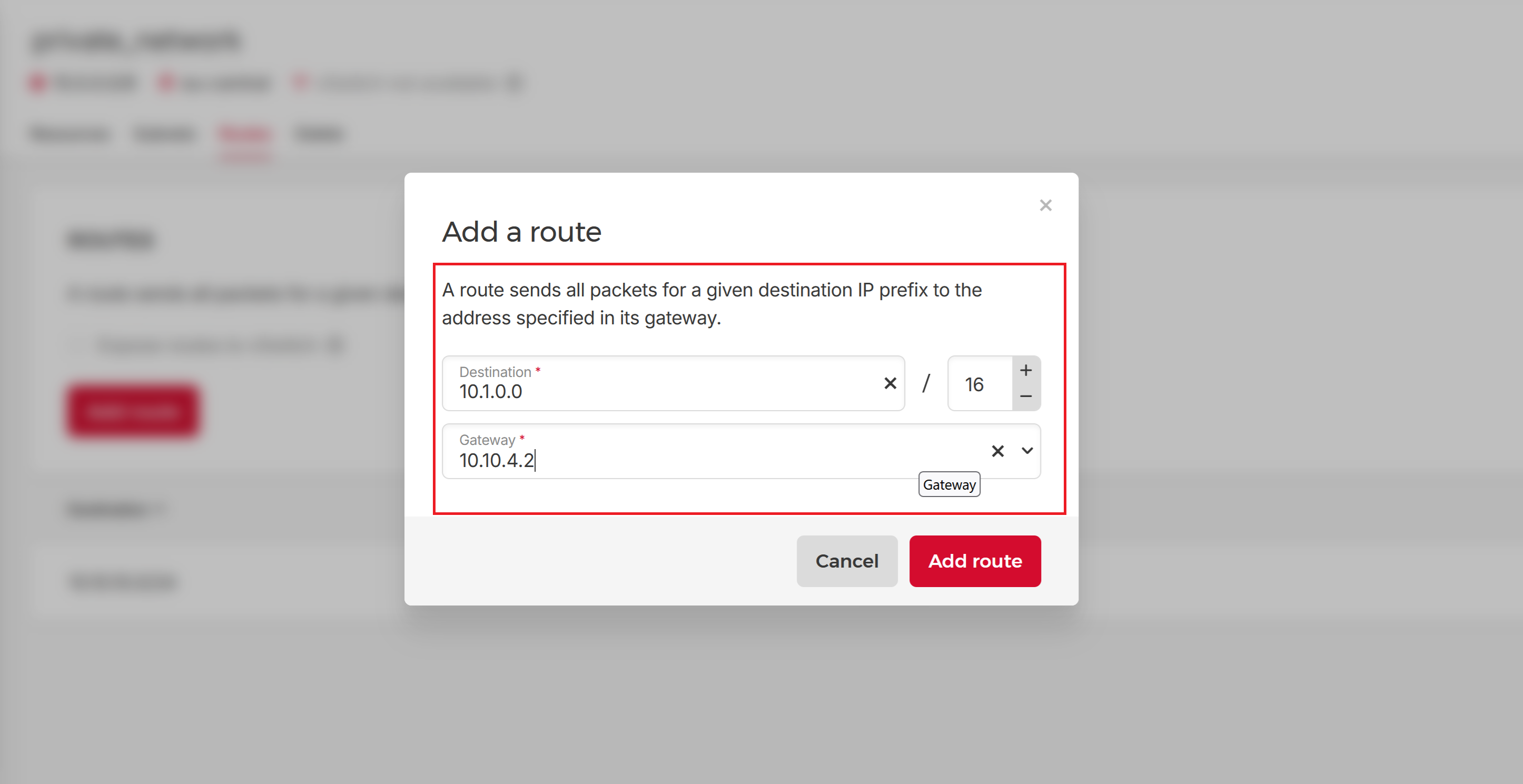 Specify Route 2