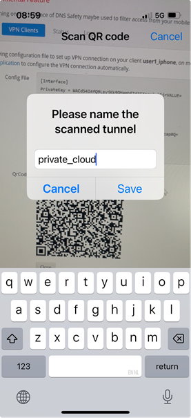 iPhone Wireguard Scan Tunnel