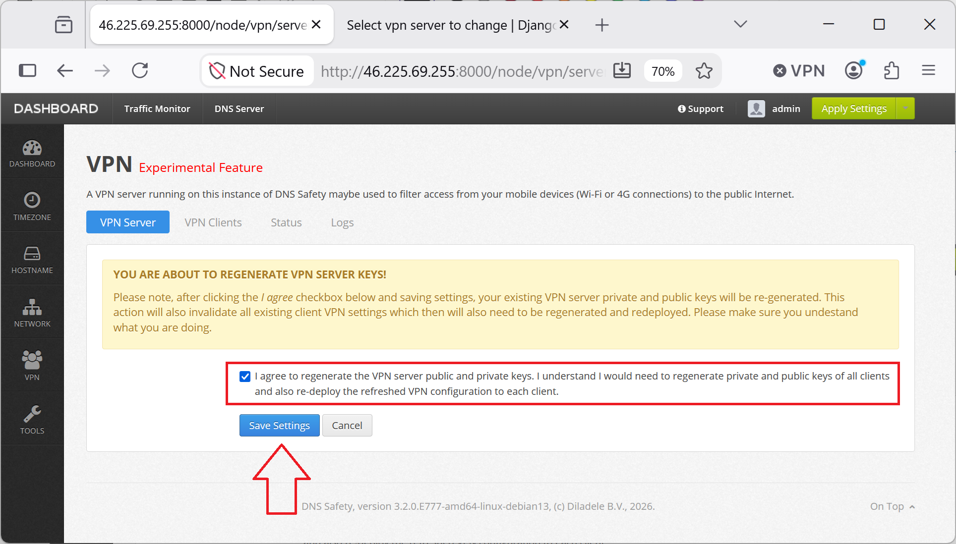 Regenerate Server Keys