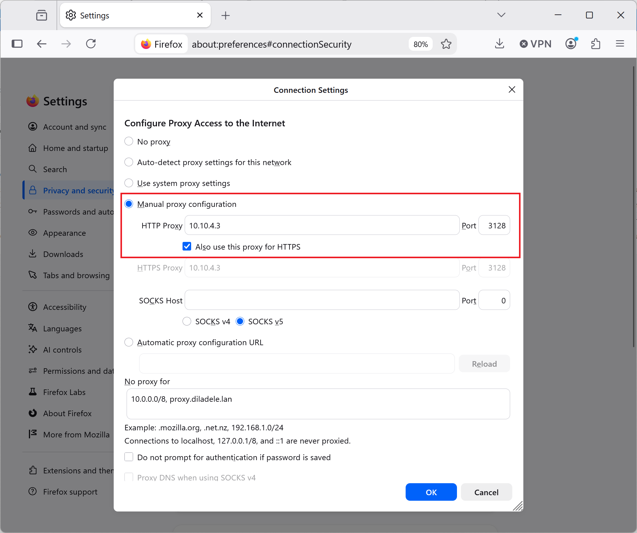 Proxy Settings