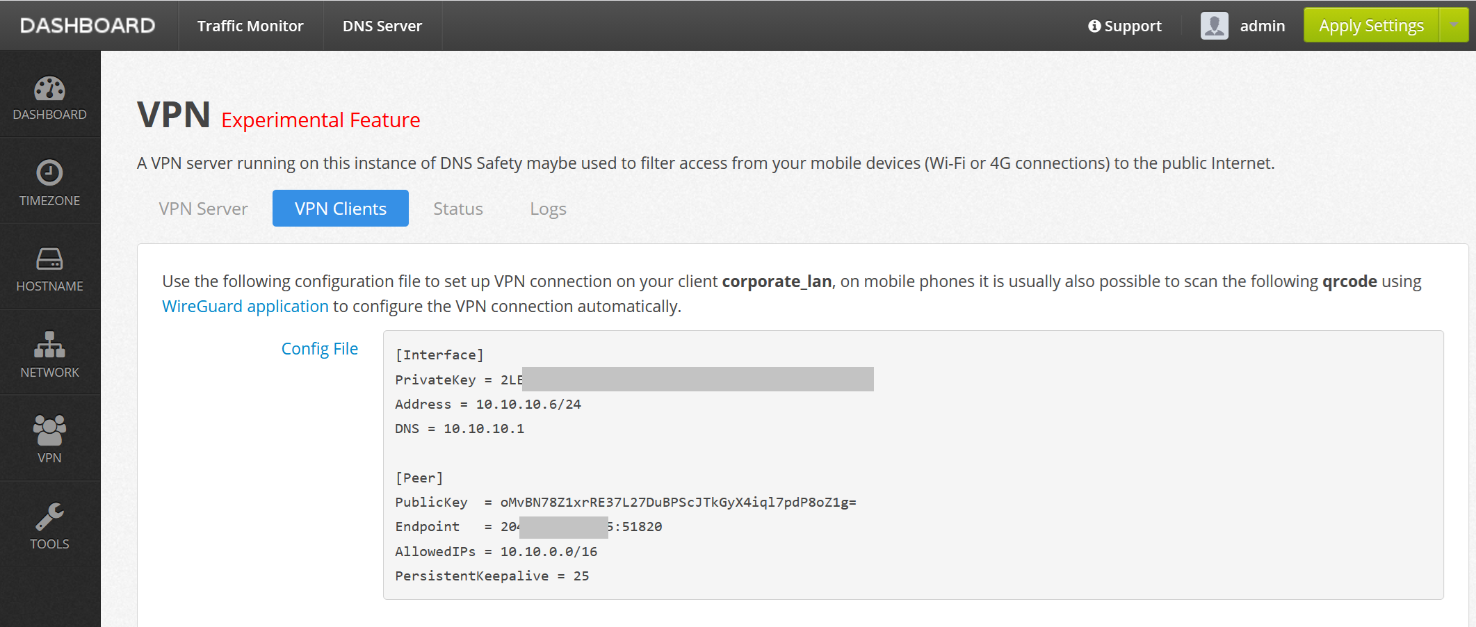 VPN Configuration Settings