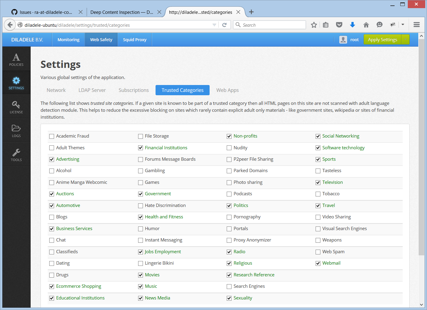 Trusted Categories